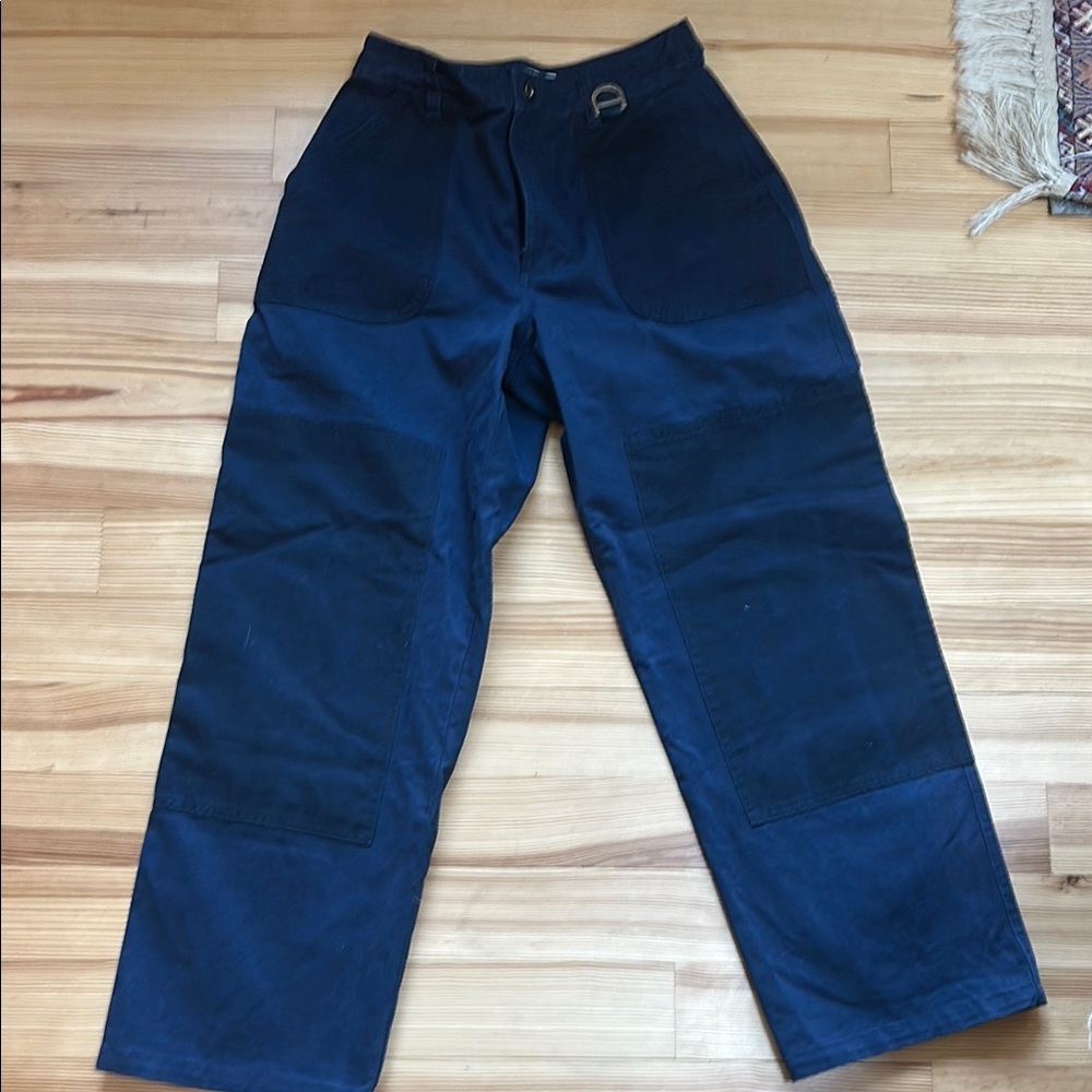 Wide Leg Utility Pants in Navy